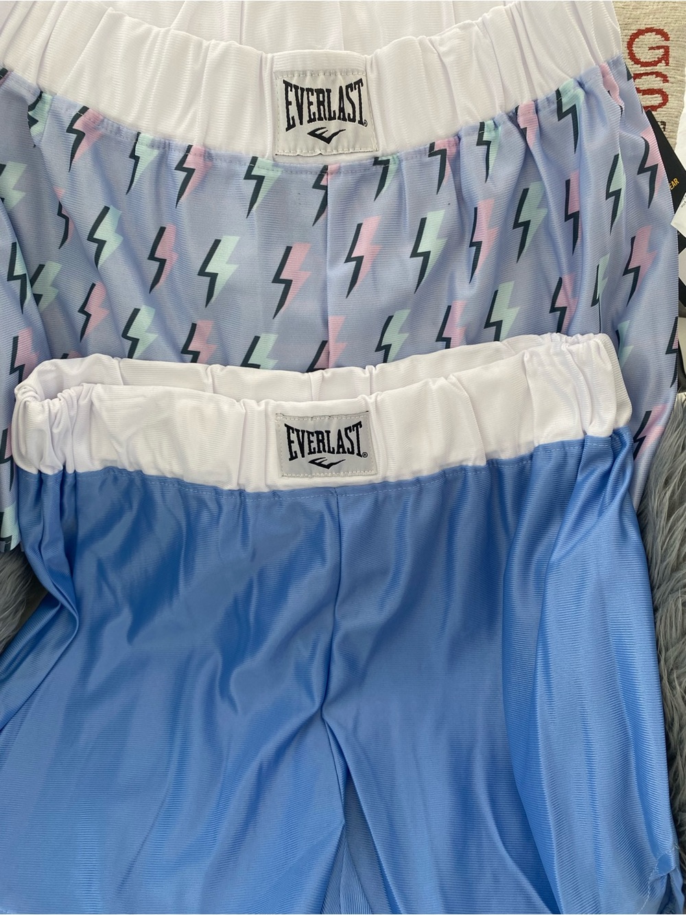 Everlast Blue Athletic Shorts & Pastel Lightning Print Set